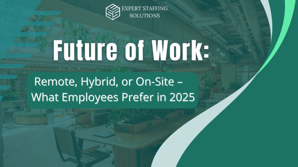 Future of Work 2025 – Remote, Hybrid, or On-Site work preferences of employees.